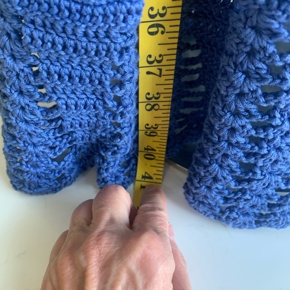Crocheted handmade Dress, blue‎ size medium/large. - Picture 8 of 12